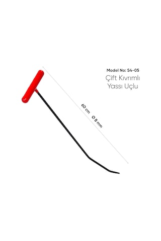 60 Cm 8 Mm Çap Çift Kıvrımlı Yassı Uçlu Boyasız Göçük Düzeltme Çubuğu - S4-05, Pdr Çubuk