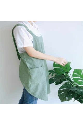 Skycity Ev İçi Kullanıma Ideal Pamuklu Kadın Apron: Pişirme, Pastane Çalışmaları İçin Geniş Beden, Kolay Kullanim, Gri Rengi, Logo Tasarimi Olanakli Diğer