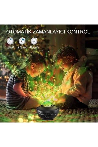Hymark Led Yıldız Bluetooth Hoparlör Usb Projektör Okyanus Dalgas