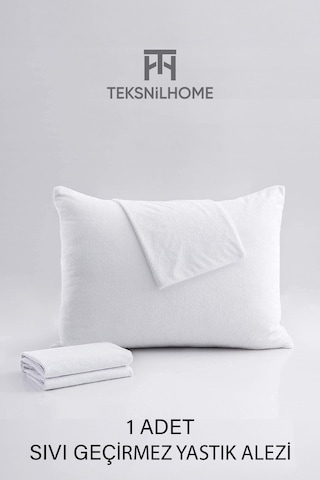 %100 Pamuk Sıvı Geçirmez 1 Li Yastık Alezi Koruyucu Koruyucu Yastık Kılıfı 50 X 70 Beyaz