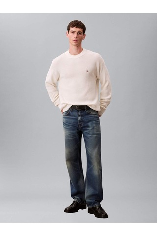 Calvin Klein Ls Ez Cotton Waffle Crwnk Swtr 9-12594 Beyaz