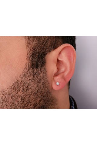 Sirius Modern Pırlanta Tektaş Erkek Küpesi 0817E0048