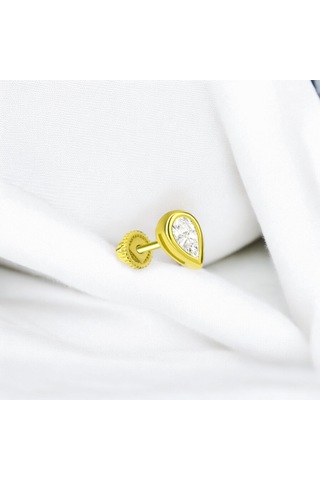 Glorria Altın Damla Helix Piercing Altın