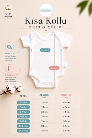 Bebeqon Pamuk 4 Lü Beyaz Kısa Kol Body Bebeqon103 Ekru 1 Ekru