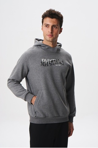 AR-MA Arma Erkek Regular Fit Yazı Baskılı Dikişli Kanguru Cepli Sweatshirt 001