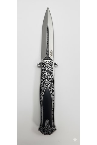 Lebron Aln Master - Gravür İşlemeli Stiletto Tarzı Kamp Çakı 22 Cm Çok Renkli