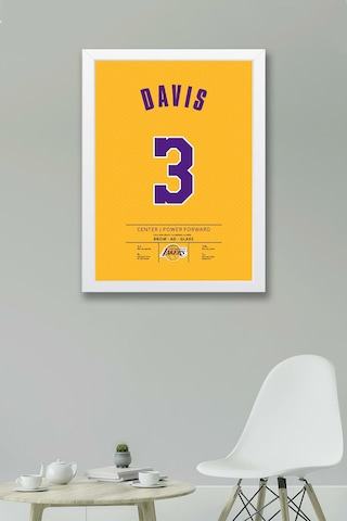 Anthony Davis Forma Çerçeveli Tablo - Nba Los Angeles Lakers Jersey