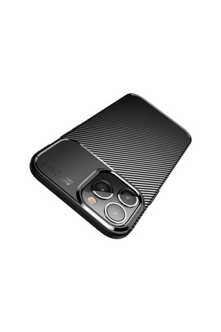Apple Uyumlu iPhone 14 Pro Max Kılıf Karbon Tasarım Negro Silikon Kapak