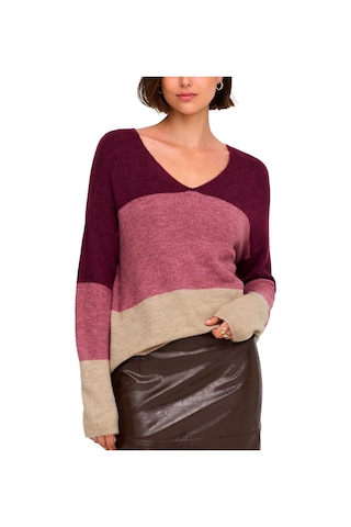 Jdy Jdyelanora L/s Vn Colorblock Pullove Kadın Kazak 15376813 Pembe