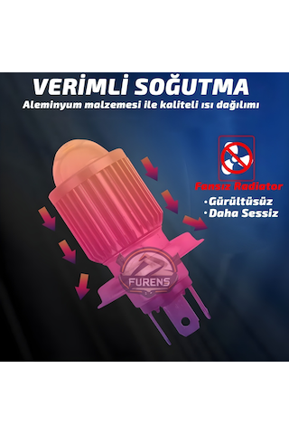 H4 Zenon 3 Fişli Motorsiklet Farı Çift Devre Uzun Kısa 12v Tek Adet Fiyatıdır