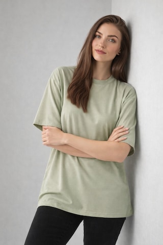 Enva Store Kadın Oversize Fit Yuvarlak Yaka Modal Basic T-shirt Tişört Haki