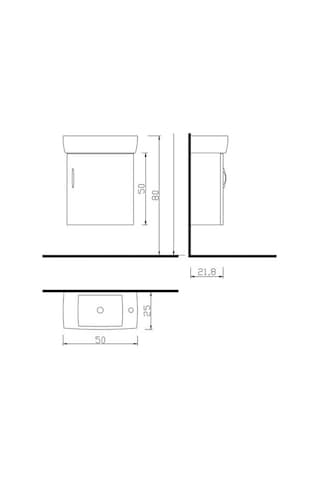 Denko Minica 50 Cm Mdf Banyo Dolabı Beyaz