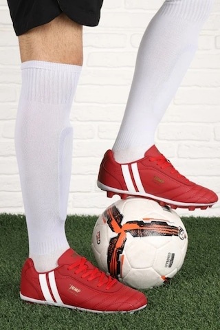 Jump 13256 Çim Saha Erkek Futbol Ayakkabı Kırmızı Beyaz Kırmızı - Beyaz