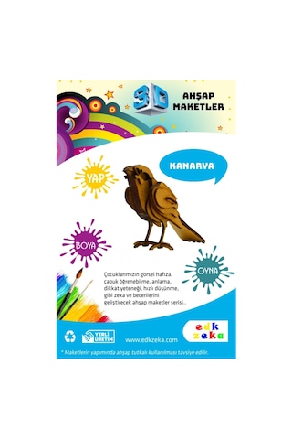 Ahşap Maket Kanarya Boya Ve Fırça