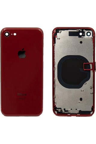 Apple Uyumlu iPhone 8 Boş Kasa Kırmızı Renk Tam