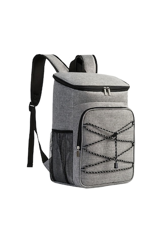 Teltree Gri Oxford Kumaş Çift Omuzlu Isı Saklama Çanta - Büyük Kapasiteli Piknik & Soğuk Saklama Outdoor Çanta Gri