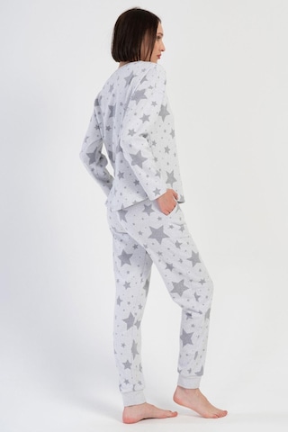 Kadın Jakarlı Uzun Kol Gri Pijama Takım C2t3n0o204 001