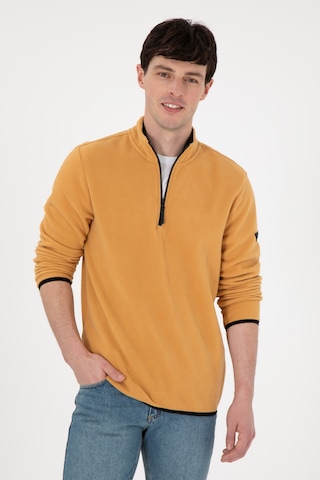 U.S. Polo Assn. Erkek Yarım Fermuarlı Camel Basic Polar Sweatshirt 50298085-VR015