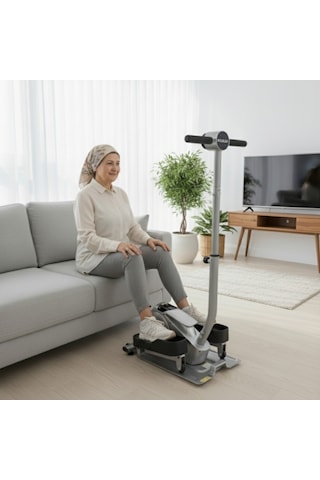 2 Si 1 Arada Eliptik Stepper Ve Mini Bisiklet Ayakta Ve Oturarak Kullanım Siyah