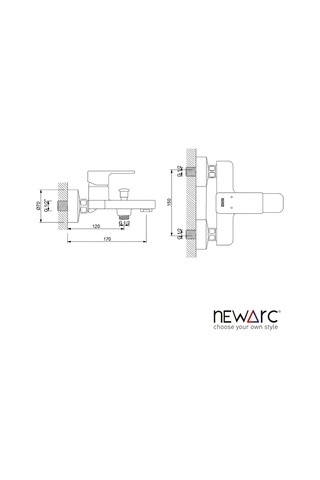 Newarc Drop 241511 Banyo Bataryası Krom