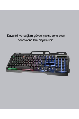 Rgb - 727 - Işıklı Oyuncu Klavye Mouse Seti Türkçe Q, Ayarlanabilir Dpı, Ergonomik Ve - Kmrsfres - Dalı Tasarım
