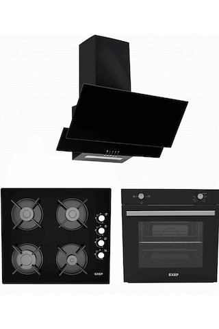 Exep Line EF-200 - EO-320 - ED-401 Siyah Ankastre Set