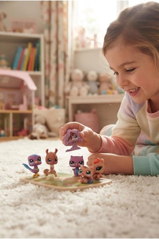 Pet Star Little Sevimli Minişler 6'lı Miniş Oyuncak Seti Hayvan Figür ve Aksesuarları 3046A41