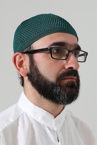 Örme Esnek Orlon Namaz Takke - Yeşil - Smz