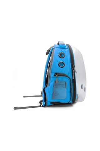 Cattie Şeffaf Kedi Küçük Irk Köpek Taşıma Sırt Çantası Mavi 25 x 30 x 40 CM