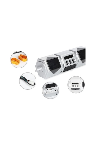 Pazly Motosiklet Stereo Hoparlör, Bt Gidon Dağı Mp3 Çalar Lmk00123, Kablosuz Müzik Sistemi Gümüş