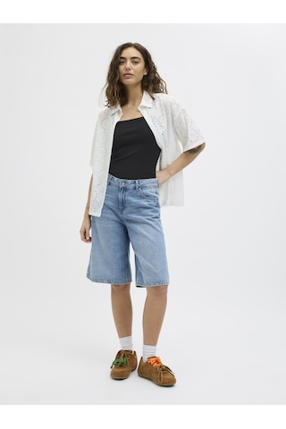 Jack & Jones Kadin Kare Yaka Kolsuz Üst - Fifi - 12271270 Siyah