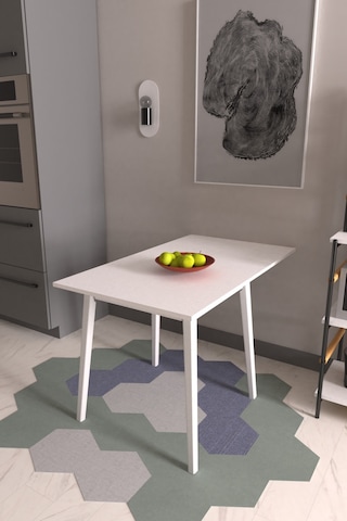 Vilinze Avanos Katlanır Mdf Ahşap Mutfak Masası - 70x80 Cm Beyaz