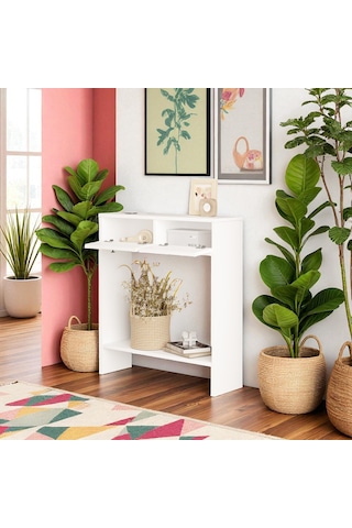 Robin Home Queen Dresuar Hol Antre 80 Cm 2 Kapaklı Beyaz Beyaz