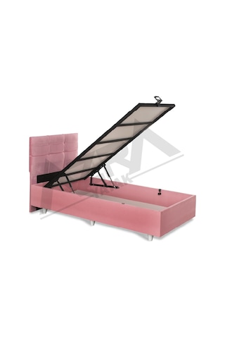Nero Tek Kişilik Baza Basic Başlık Pembe %100 Çelik+ Mdf 100 x 200 CM