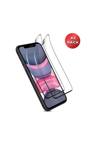 Apple iPhone Uyumlu 11 Crystal Seramik Nano Ekran Koruyucu Siyah 2 Adet