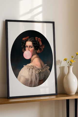 Klasik Portre Pop Art Çerçeveli Tablo Modern Ve Klasik Sanat Tasarımı Espirili Tablo Altered Art