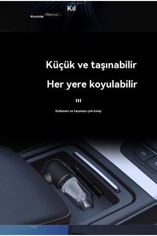 Araba Elektrikli Süpürgesi, Kablosuz, Taşınabilir, Elde Taşınabilir, Küçük, Mini - Beyaz