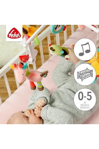 Müzik Mobil Safari - Sevimli Hayvanlı Bebek Uyku Yardımı - Bebek Mobil Müzik Kutusu Melodi - 0-5 Ay Arası Bebekler İçin Müzik Mobil Bebek Yatağı Oyuncak