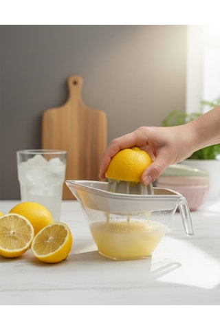 Plastik Hazneli Limonluk Limon Ve Narenciye Sıkacağı 250 Ml Beyaz