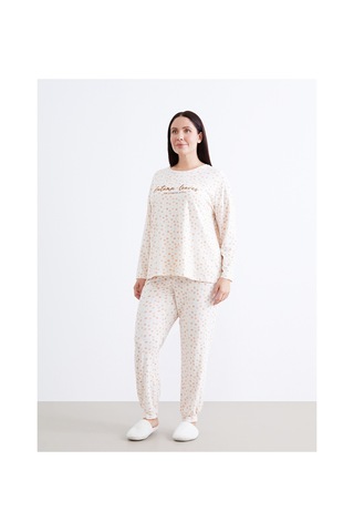 Lcw Dream Pembe Bisiklet Yaka Çiçekli Kadın Pijama Takımı