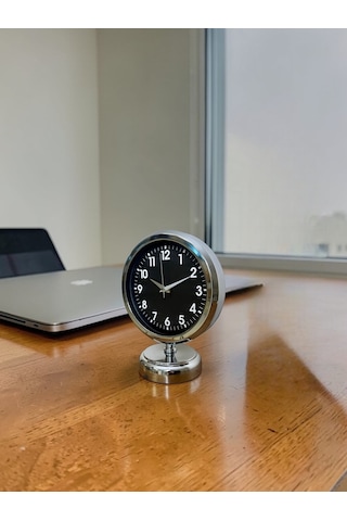 Büro Ev Ofis Hediyesi İçin 20x25cm Krom Metal Prestij Masa Saati Diğer 54941492