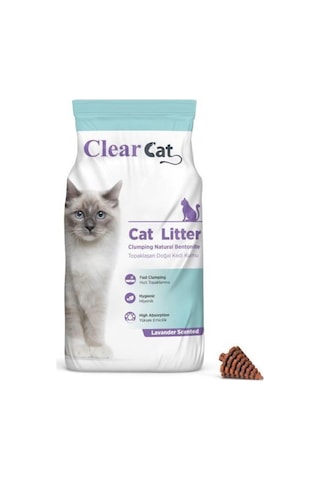 Clear Cat Lavanta Kokulu İnce Taneli Topaklaşan Kedi Kumu 2 x 10 L