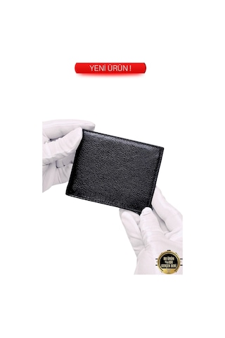 Gerçek Hakiki Deri Kaliteli 1.sınıf Bozuk Para Cepli Yatay Model Cüzdan Kartlık Portföy Siyah