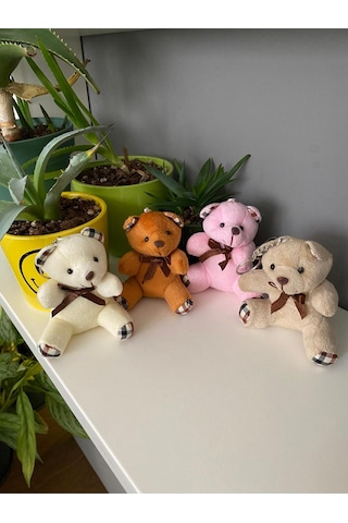 Ayıcık Figürlü Büyük Boy Peluş 4'li Anahtarlık