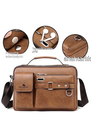 Erkek Büyük Kapasiteli Su Geçirmez Omuz Çapraz Çanta - Siyah 05 Siyah