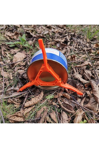 Suofeng Kampçılık İçin Katlanabilir Hafif Gaz Kartuşu Tutucu, Dürtmeyen Ayaklı Sabit Destek, Pc Plastik, 45g, 18.7x18.7cm Turuncu