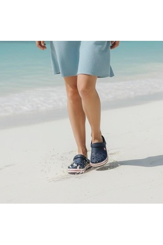 Terlex 195 Lacivert Hastane Aşçı Bahçe Hafif Rahat Sabo Terlik Lacivert - Beyaz