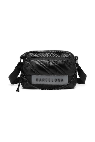 21k Barcelona Parlak Kumaş Askılı Kadın Postacı Çantası 3256 Siyah
