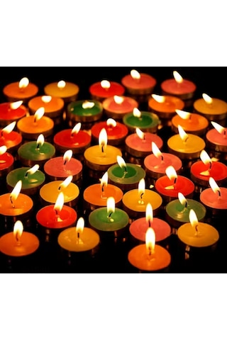 50 Li Yuvarlak Mum Mor Tealight Mum Doğum Günü Parti Süsleme Mor