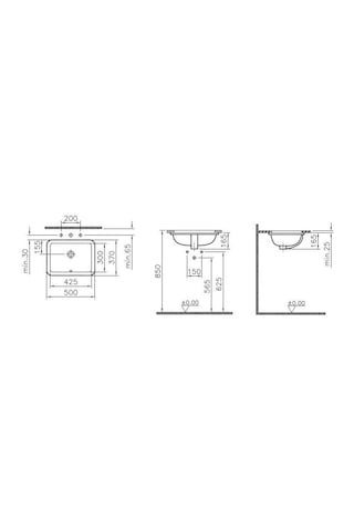 VitrA S20 Tezgah Altı Lavabo 43 CM Beyaz 5474B003-0618